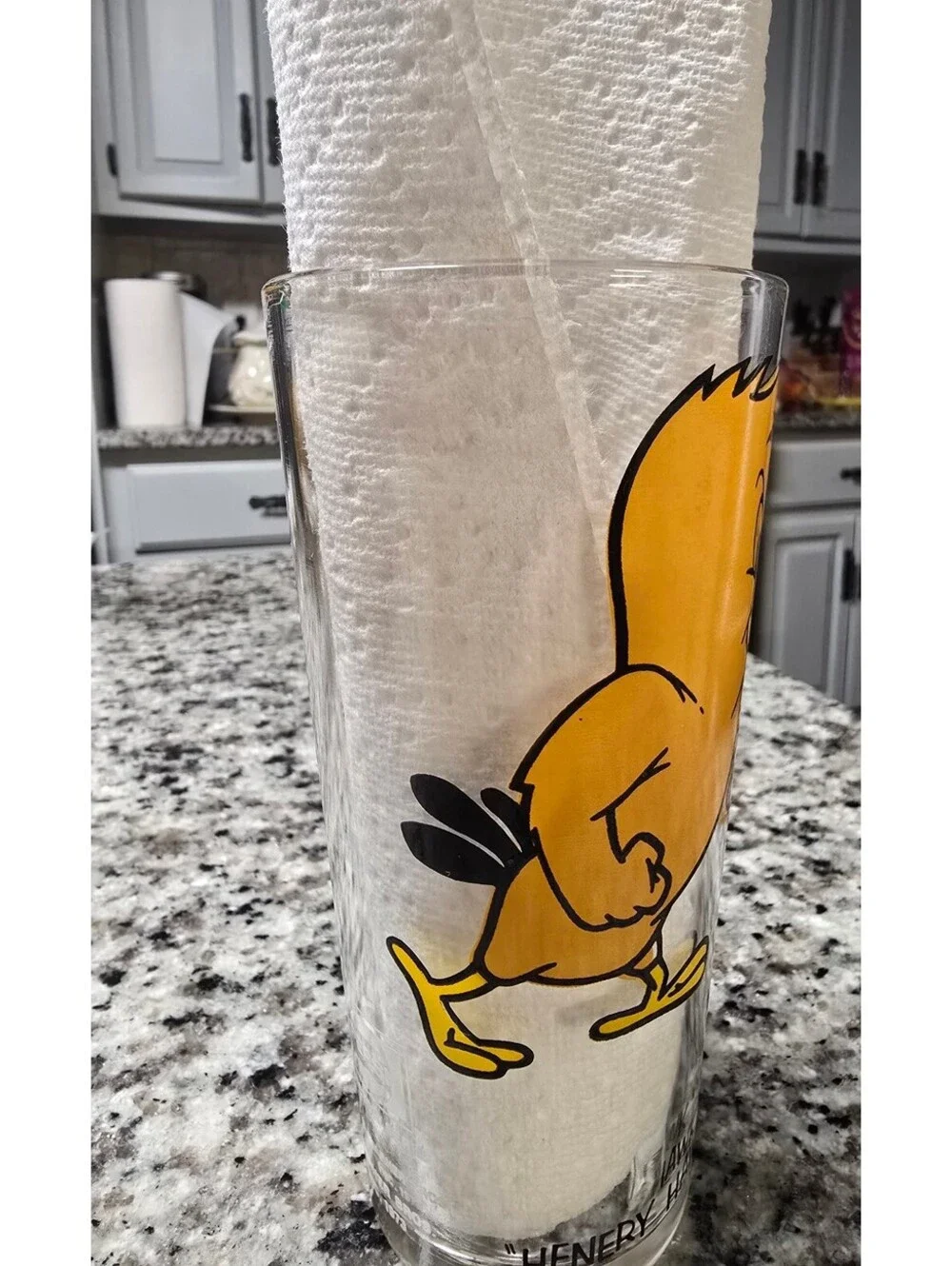 Henery Hawk 1973 Warner Brothers Pepsi White Logo Glass Cup Looney Toons